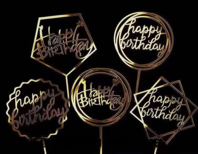 Happy Birthday Insertion Cake Decoration Acrylic Plug-in Internet Celebrity Card Decoration Baking Dessert Dress up