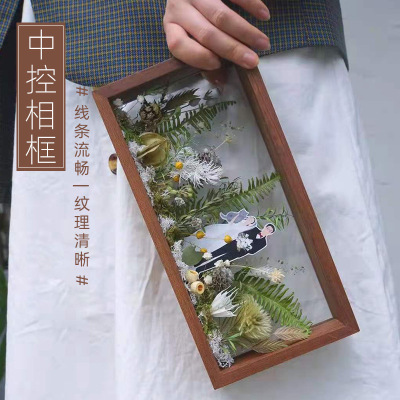 Wooden Three-Dimensional Hollow Photo Frame Creative DIY Dried Flower Eternal Flower Plant Picture Frame Double-Sided Transparent Acrylic Photo Frame