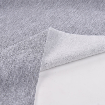 Fabric Factory Supply Brushed Terry Fleece Plain Dyed Cotton Polyester Knitted French Terry Fleece Fabric for Hoodie