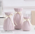 Simple Modern White Gray Pink Origami Ceramic Vase Flower Home Soft Outfit Decoration Three-Piece Set Folding Bottle