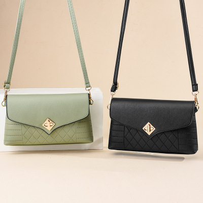 Fashion Elegant Shoulder Bag Lightly Mature Simple Solid Color Diamond Pattern Women's Bag Multi-Color Women's Shoulder Bag Stall 11844
