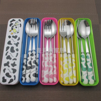 Stainless Steel Ceramic Bing Cow Tableware Set