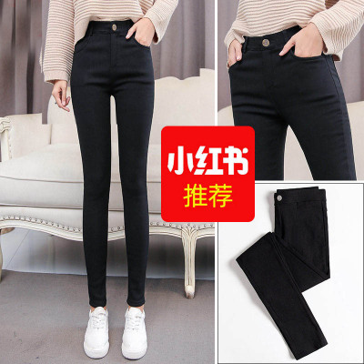  Spring  Autumn New Magic Pants Black Stretch Tight Pencil Pants High Waist Slimming Leggings Women's Outer Wear Cropped