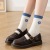 Ins High-Profile Figure Korean Fashionable Pure Cotton Blue Cute Japanese Style Bear Autumn and Winter Women's Socks