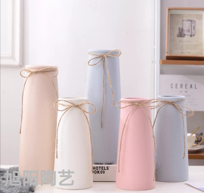 Matte Fresh Simple Modern Ceramic Vase Hydroponics Home Decorative Utensils Ornaments