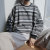 Ethnic Style Vintage Stripe Woolen Sweater Men's Fashionable Pullover Oversize Loose and Lazy Style Korean Style Boys' Top