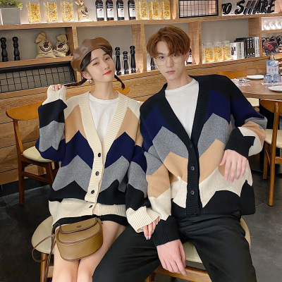 Roora Couple Coat 2021 New Trendy Internet Celebrity Autumn and Winter Ins Super Popular Loose Knitted Sweater Cardigan