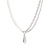Blogger Recommended Asymmetric Design Pearl Titanium Steel Necklace Female Drop-Shaped Graceful and Fashionable Clavicle Chain