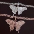 Cuban Link Chain with Copper Inlaid Butterfly Pendant