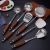 304 Stainless Steel Kitchen Set Household Rosewood Spatula and Soup Spoon Spatula Large Perforated Ladle Kitchenware Set