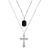 Double-Layer Long Cross Necklace Female Clavicle Chain Trendy Cold Titanium Steel Necklace