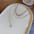Double-Layer Titanium Steel Letter Necklace for Women Ins Niche Design Simple Sweater Chain Clavicle Chain Pendant