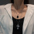 Double-Layer Long Cross Necklace Female Clavicle Chain Trendy Cold Titanium Steel Necklace