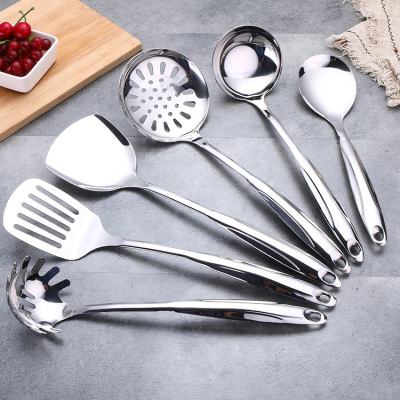 Factory Direct Stainless Steel Kitchenware S-Type Double Line Strainer and Soup Spoon Slotted Spoon Customizable Logo Cooking Kitchenware Set