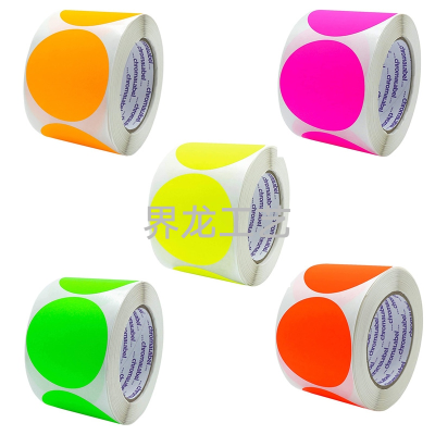 Fluorescent Adhesive Sticker Cross-Border Hot Wholesale Color Adhesive Sticker Decorative Mark Sticker Label