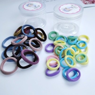 Boxed Kids' Towel Hair Band Colored Hair Band Japanese and Korean Girls Cute High Elastic Candy Color Hair Rope Rubber Band