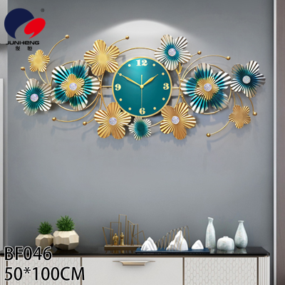 Clock Wall Clock Living Room Modern Simple and Fashionable Personalized Creative Flower Chinese Style Pocket Watch Wall Clock Noiseless Clock