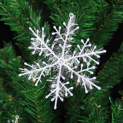 In Stock Wholesale Foreign Trade Hot Sale 11cm Plastic Christmas Snowflake Pendant Christmas Tree Decoration Supplies 1 Pack 3 Pieces