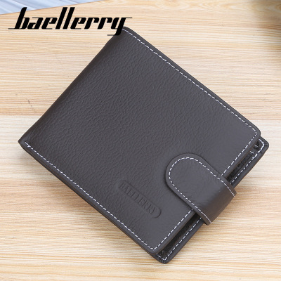 Baellerry Men's Wallet Short Cowhide Vintage Zipper Buckle Wallet New Wallet Fashion Factory Wholesale
