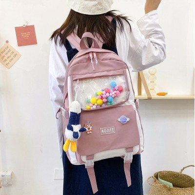 New School Bag Korean Style Junior and Middle School Students University Style Oxford Cloth Waterproof Student Backpack Large Capacity Casual Backpack