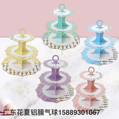 2021 Factory Wholesale New White Card Bronzing Paper Cake Rack Birthday Party Dress up Dessert Table