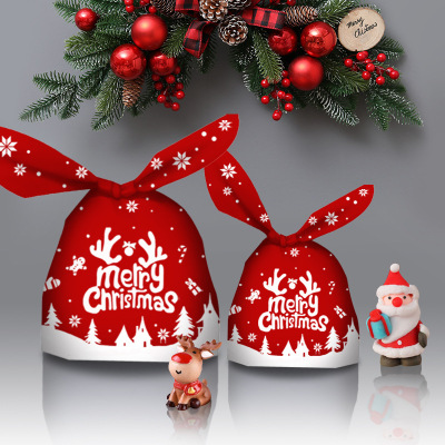 Rabbit Ears Snowflake Crisp Nougat Packing Bag Cute Candy Cookies Baking Bag Christmas Rabbit Bag