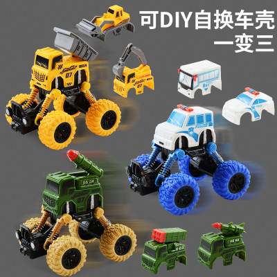 Cross-Border DIY Replaceable Car Shell Warrior Rock Crawler Simulation off-Road Vehicle Children's Car Toy Stall Model