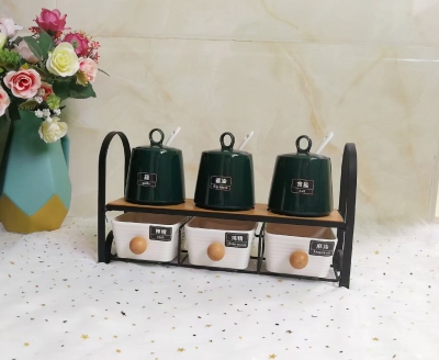 Ceramic Candy Box Seasoning Tank Kitchen Utensils Daily Necessities Six-Piece Series