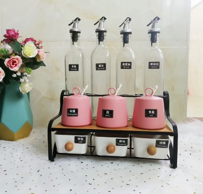 New Ceramic Candy Box Seasoning Tank Kitchen Utensils Daily Necessities Six-Piece Series Creative Home