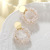 Korean Style Internet Hot New Dongdaemun Elegant Sterling Silver Needle Pearl Crystal Woven Ring Earrings Female Earrings Wholesale