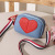 Women's Lychee Pattern Love Peach Women's Bag Foreign Trade Wholesale 2019 Summer and Autumn Contrast Color Braid Shoulder Crossbody Phone Bag