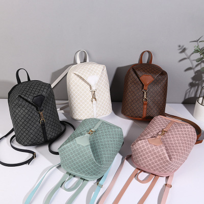 Korean Ladies Bag Printed Small Backpack Wholesale 2021 Summer and Autumn New Collection Personalized Lock Anti-Theft Backpack Fashion