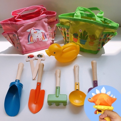 Exported to Germany Children Digging Sand Shovel Beach Toys Ketsumeishi Play Sand Outdoor Tools Handbag Set Water Gun H