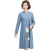 Women's Clothes  Mother Clothing Fake Two-Piece Dress Middle-Length Dress for Middle-Aged and Elderly Loose and Simple