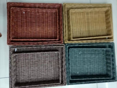 Hand-Woven Shallow Plate Storage Basket