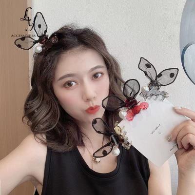 Girl Cute Rabbit Ears Barrettes Head Clip Bang Side Clip Headdress Simple Online Influencer Refined Back Head Clamp Hairpin