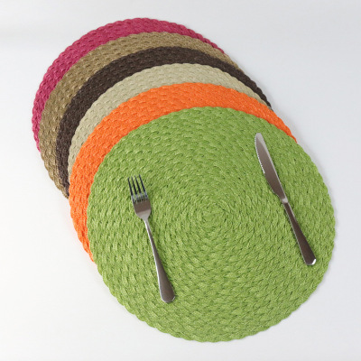 Manufacturers Supply round Pp Woven Placemat Tableware Food Tray Table Mat Non-Slip Heatproof Woven Mat