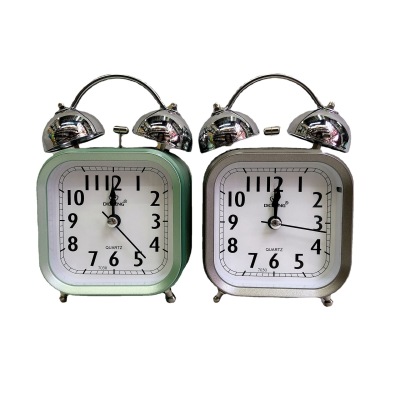 Creative Electroplating Bell 3-Inch Bell Alarm Clock Simple Digital Scanning Bedside Mute Bedside Alarm Clock