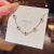 INS Internet Celebrity Same Fashion Flower Pearl Green Zirconium Bracelet Female French Retro Design Bracelet Bracelet