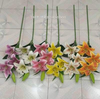Simulation Lily Plastic Lily Tiger Lily Fake Lily Lilium Casa Blanca Simulation Flower Plastic Flowers Wholesale