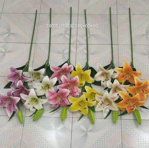 artificial lily plastic lily handle tiger lily fake lily perfume lily artificial flower plastic flower wholesale