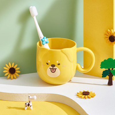 New Baby Toothbrush Cup Puppy Cartoon Gargle Cup Easy to Clean Cute Cup Toothbrush Cup for Children Anti-Fall Cup