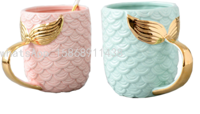 Animal Shape Colorful Ceramic Water Cup Creative MERMAID 3D Cup Gift