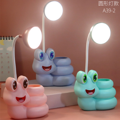 ZhongfuNew Snail Led PenContainerTable Lamp Mini Charging Portable Storage Small Desktop Reading and Learning Table Lamp
