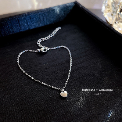 Elegant Heart Bracelet Female Ins Fashion Simple Peach Heart Girlfriend Gifts Fashion Heart Pendant Hand Jewelry