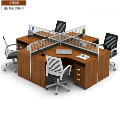 office desk 120X14OCM  4 persons with the movable cabinet without chair   AF-3779-2