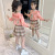 Girls' Autumn Clothing Suits Korean Style Children's Bow College Style Two-Piece Set 2021 New Girl's Suit