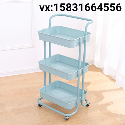 Kitchen Storage Rack Living Room Storage Trolley Multi-Layer Movable Wheel Trolley Multi-Functional Snack Storage