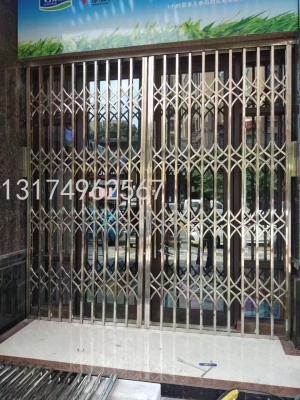 Stainless Steel Sliding Gate Telescopic Door Balcony Sliding Door Shop Folding Anti-Theft Door Ventilation Escape Door