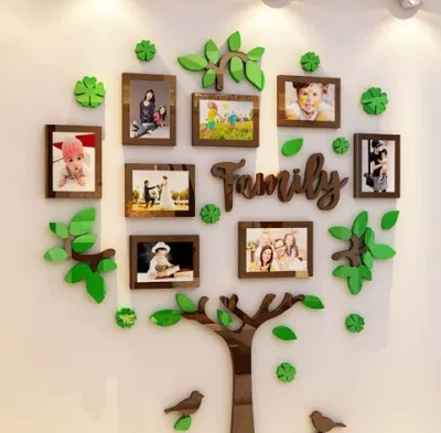 M283 Photo Frame Tree Family Bird 3D Acrylic Three-Dimensional Wall Stickers Sofa TV Background Wall Factory Cross-Border